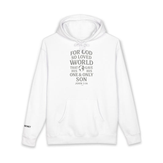 Christian Hoodie — “For God So Loved the World” John 3:16 Scripture Pullover