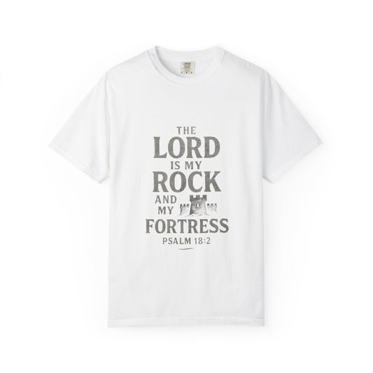 Religious T-Shirt — “The Lord is my Rock ” Psalm 18:2 Christian Tee