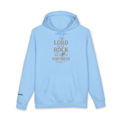 Psalm 18:2 Hoodie — "The Lord is My Rock and My Fortress" Christian Pullover