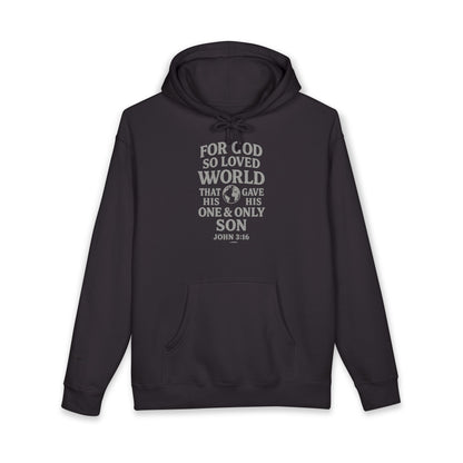 Christian Hoodie — “For God So Loved the World” John 3:16 Scripture Pullover