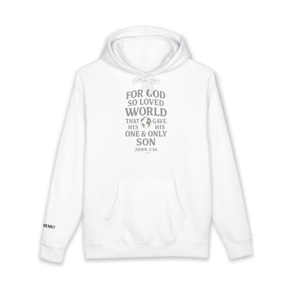 Christian Hoodie — “For God So Loved the World” John 3:16 Scripture Pullover
