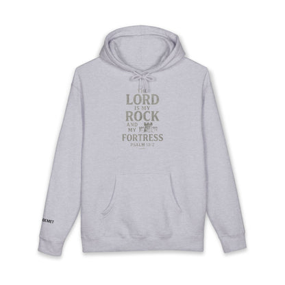 Psalm 18:2 Hoodie — "The Lord is My Rock and My Fortress" Christian Pullover