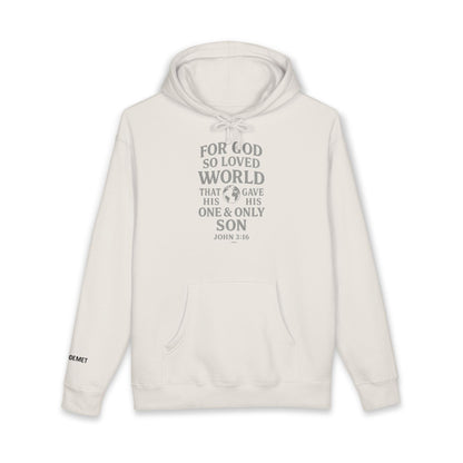 Christian Hoodie — “For God So Loved the World” John 3:16 Scripture Pullover