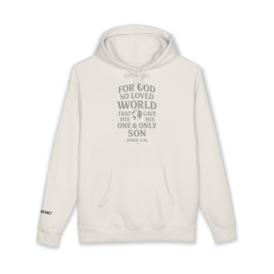 Christian Hoodie — “For God So Loved the World” John 3:16 Scripture Pullover