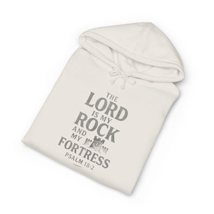 Psalm 18:2 Hoodie — "The Lord is My Rock and My Fortress" Christian Pullover