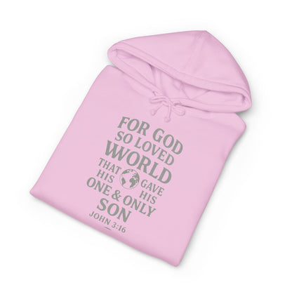 Christian Hoodie — “For God So Loved the World” John 3:16 Scripture Pullover