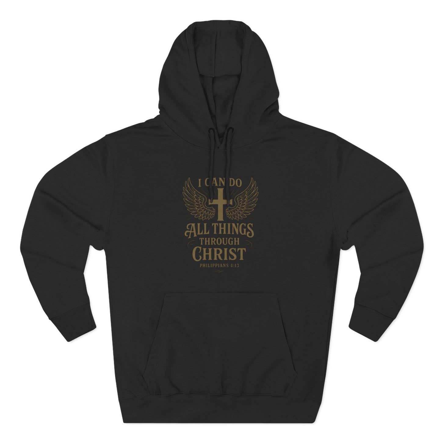 Faith-Inspired Fleece Hoodie – 'I Can Do All Things Through Christ'
