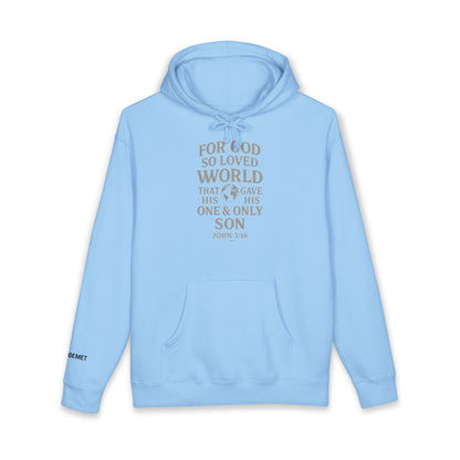 Christian Hoodie — “For God So Loved the World” John 3:16 Scripture Pullover