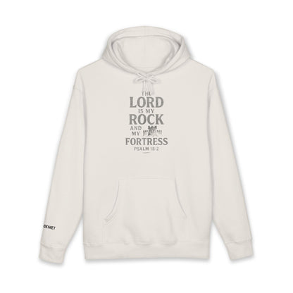 Psalm 18:2 Hoodie — "The Lord is My Rock and My Fortress" Christian Pullover