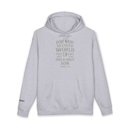 Christian Hoodie — “For God So Loved the World” John 3:16 Scripture Pullover