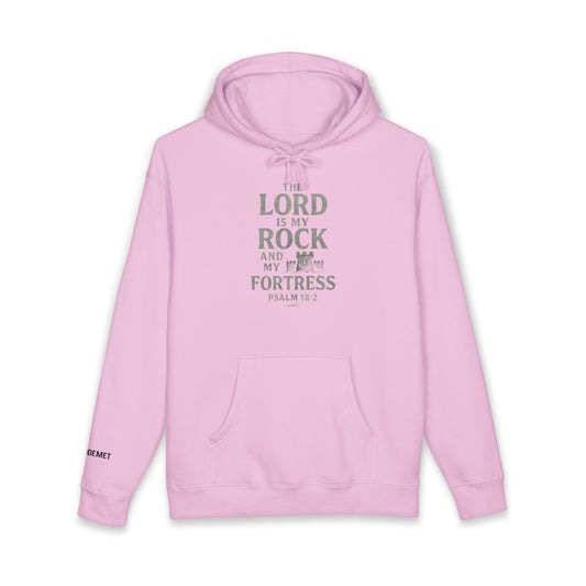 Psalm 18:2 Hoodie — "The Lord is My Rock and My Fortress" Christian Pullover
