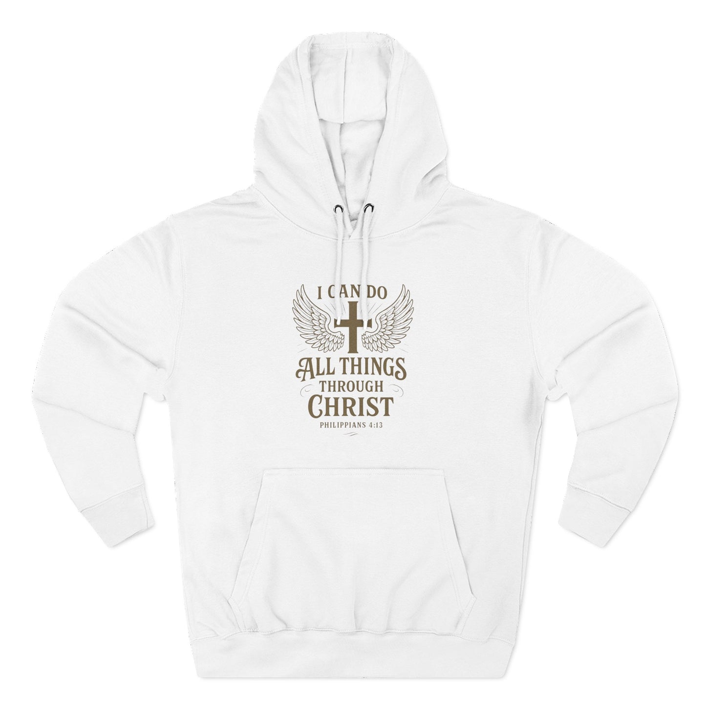 Faith-Inspired Fleece Hoodie – 'I Can Do All Things Through Christ'