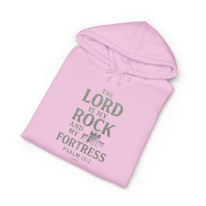 Psalm 18:2 Hoodie — "The Lord is My Rock and My Fortress" Christian Pullover